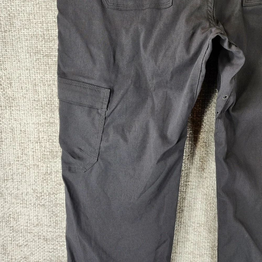 Prana Zion Cargo Pants Mens Large (36x29) Gray Roll Cuff Belted Hiking Casual
